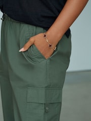 Khaki Green Parachute Cotton Cargo Trousers - Image 4 of 5