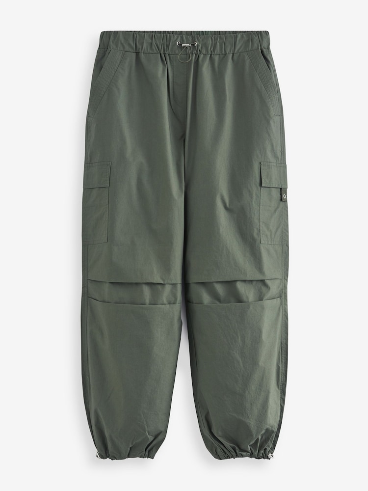 Khaki Green Parachute Cotton Cargo Trousers - Image 5 of 5