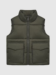 Reiss Sage Westbrook Junior Sleeveless Funnel Neck Puffer Gilet - Image 2 of 6