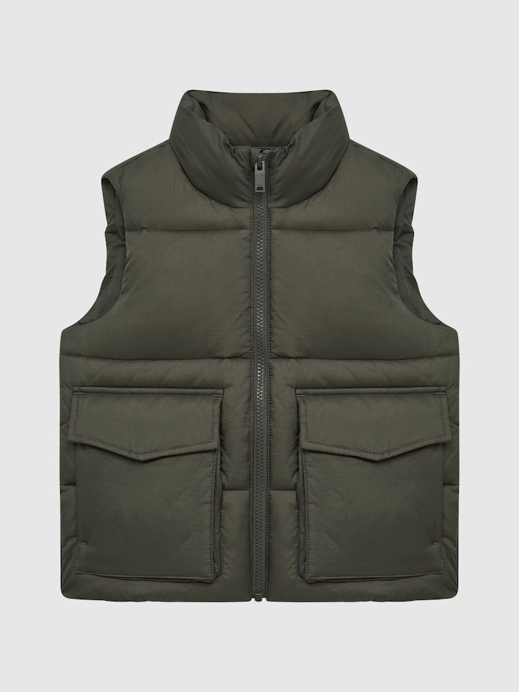 Reiss Sage Westbrook Junior Sleeveless Funnel Neck Puffer Gilet - Image 2 of 6
