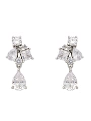 Jasen srebrn ton - CERENE Crystal Cluster Drop Earrings - Slika 4 iz 6