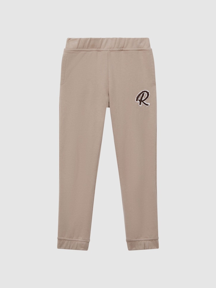 Reiss Taupe Toby Senior Garment Dyed Logo Joggers - Image 2 of 6