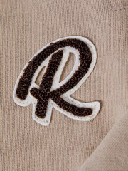 Reiss Taupe Toby Senior Garment Dyed Logo Joggers - Image 6 of 6