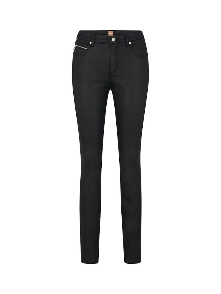 BOSS Black Satin Regular Fit Stretch Jeans - Image 5 of 5 BOSS Black Satin Regular Fit Stretch Jeans - Image 5 of 5