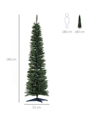Homcom Green 6ft Slim Artificial Christmas Tree - Image 4 of 5