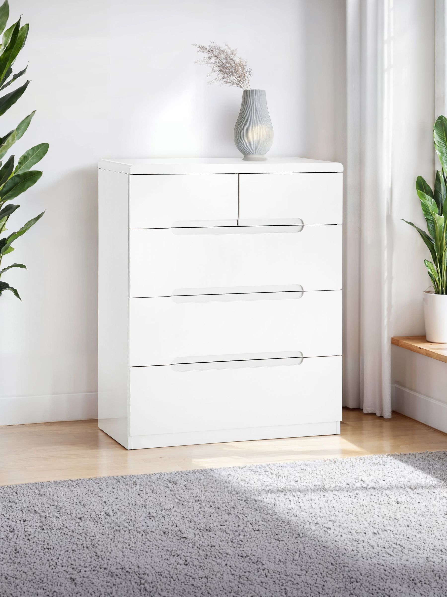 Julian Bowen Manhattan White High Gloss 32 Drawer Chest of Drawers - Image 6