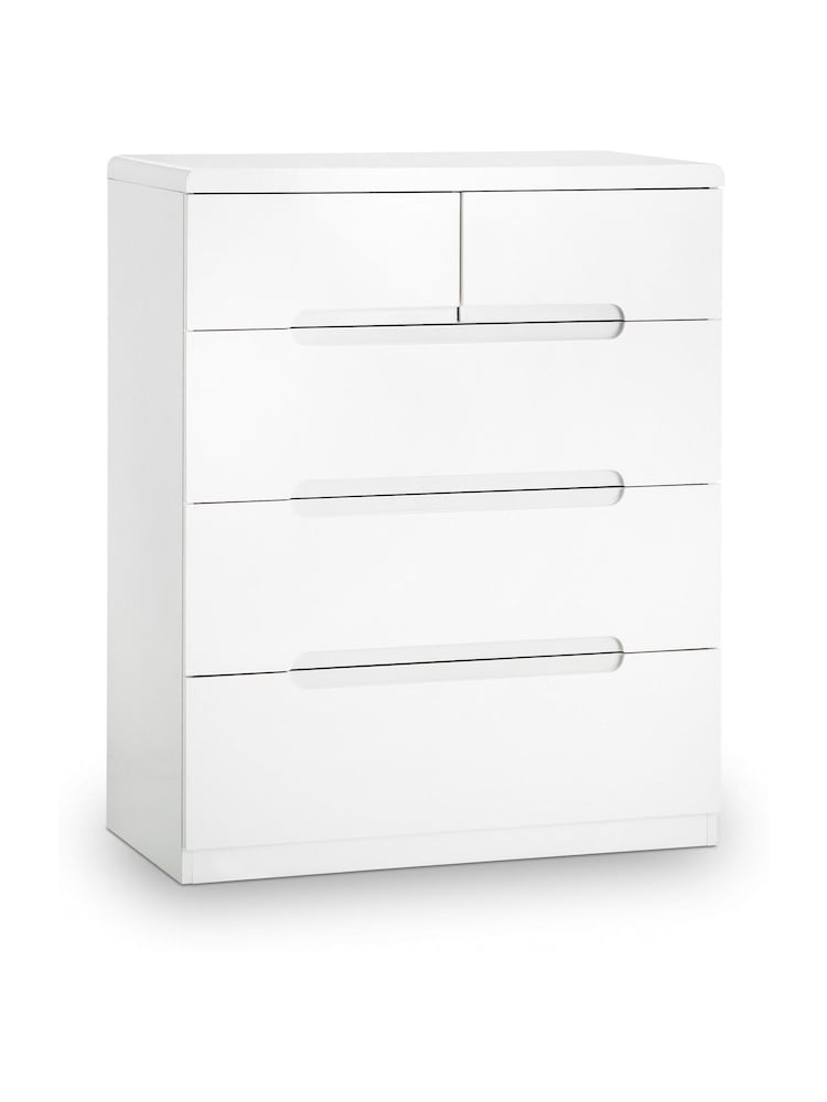 Julian Bowen White Manhattan 5 Drawer Chest - Image 2 of 3 Julian Bowen White Manhattan 5 Drawer Chest - Image 2 of 3