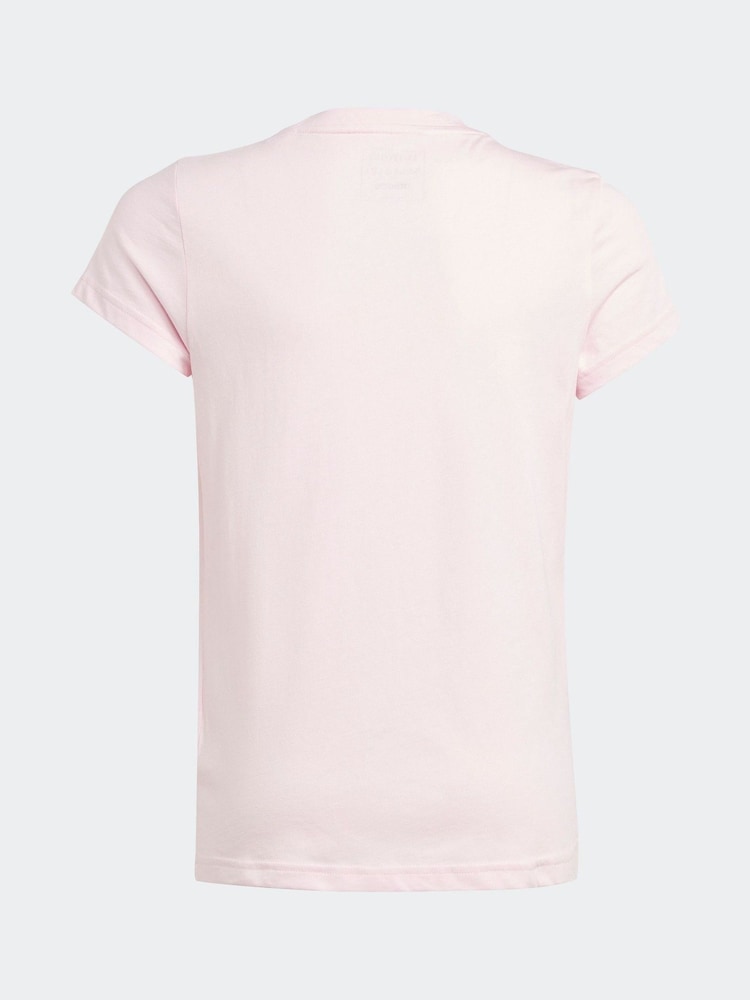 adidas Pink Sportswear Essentials Big Logo 100% Cotton T-Shirt - Image 2 of 10