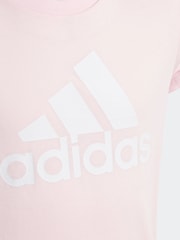 adidas Pink Sportswear Essentials Big Logo 100% Cotton T-Shirt - Image 3 of 10