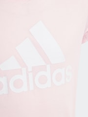 adidas Pink Sportswear Essentials Big Logo 100% Cotton T-Shirt - Image 8 of 10