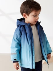 Blue Dip Dye Waterproof Fleece Lined Coat (3mths-7yrs) - Image 1 of 7