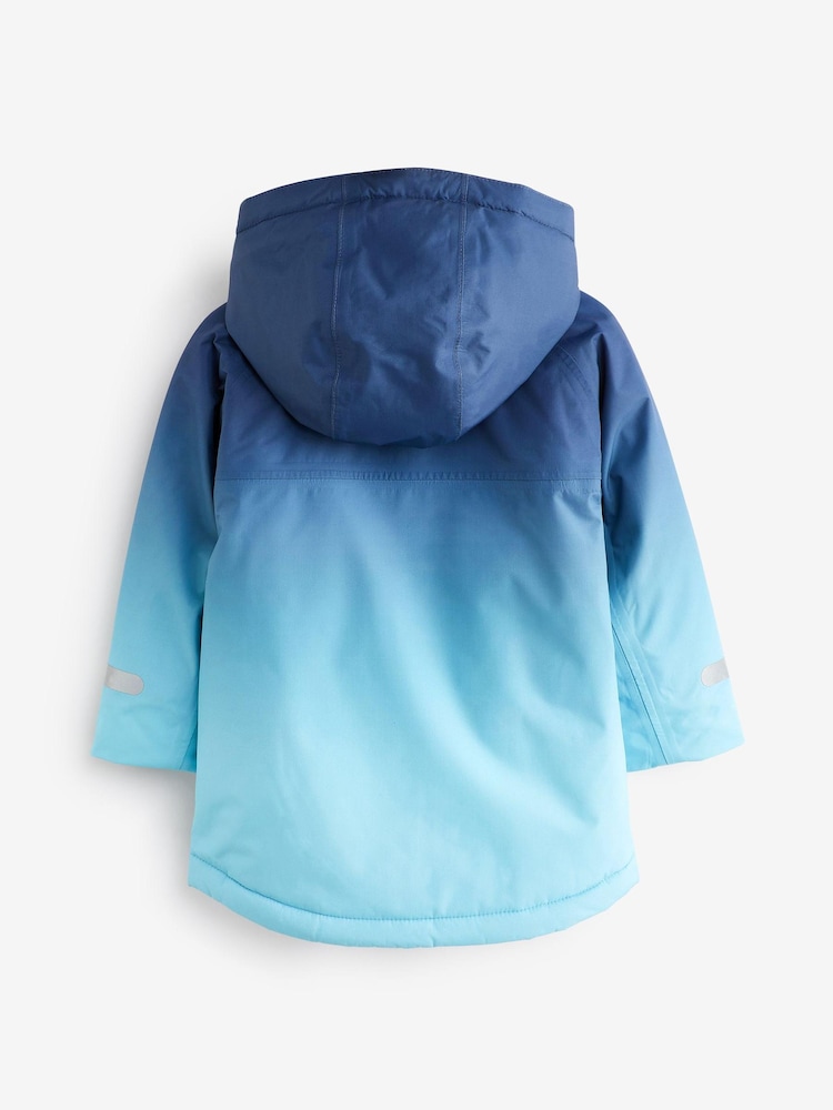 Blue Dip Dye Waterproof Fleece Lined Coat (3mths-7yrs) - Image 7 of 7