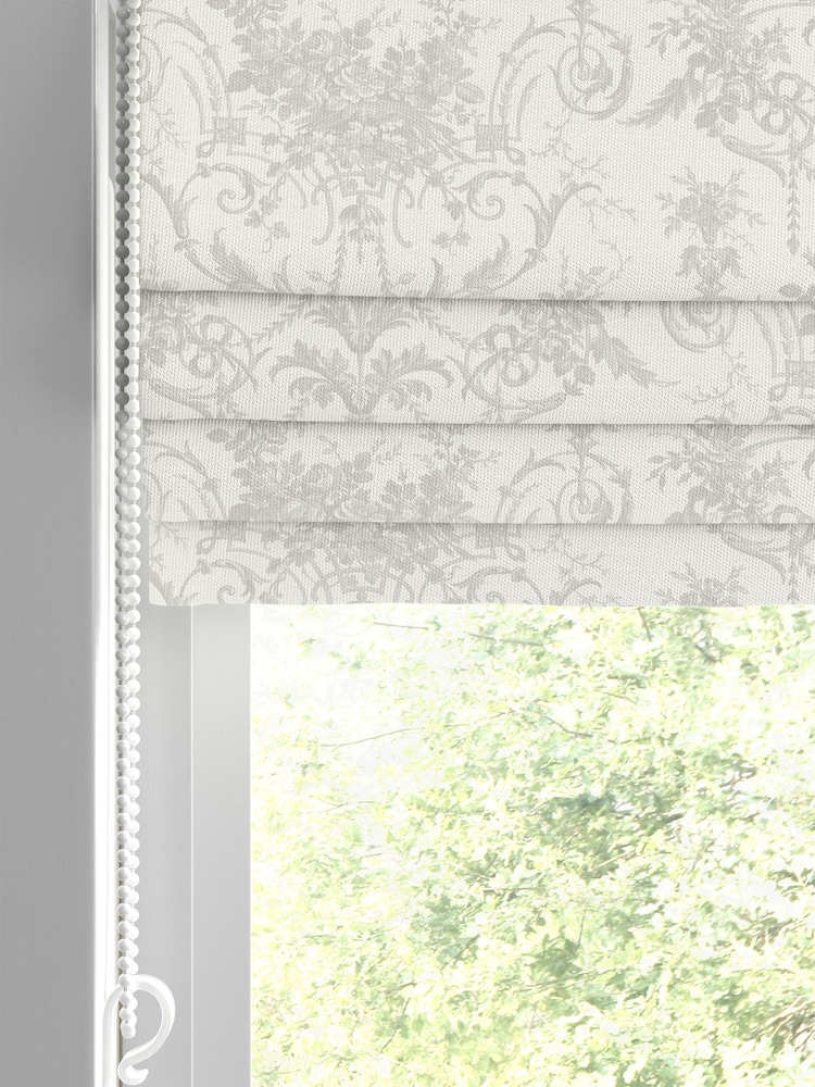 Laura Ashley Dove Grey 100% Cotton Tuileries Made To Measure Roman Blinds - Image 2 of 6
