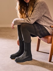 Celtic & Co. Chunky Tall Chelsea Black Boots - Image 1 of 7