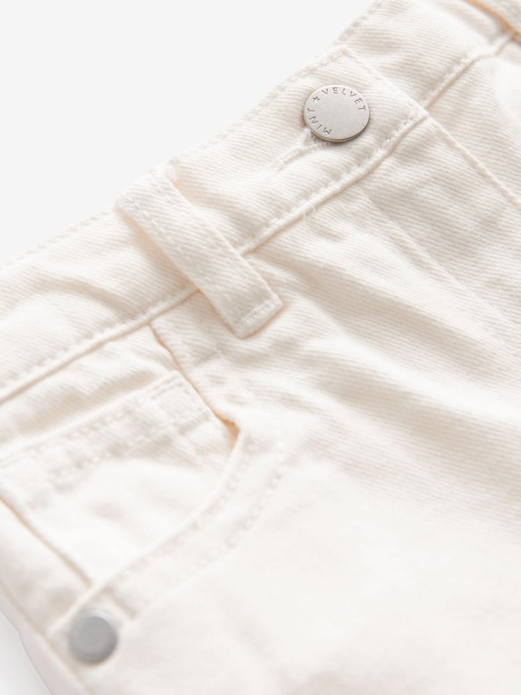Mint Velvet White Rolled Denim Shorts - Image 4 of 4
