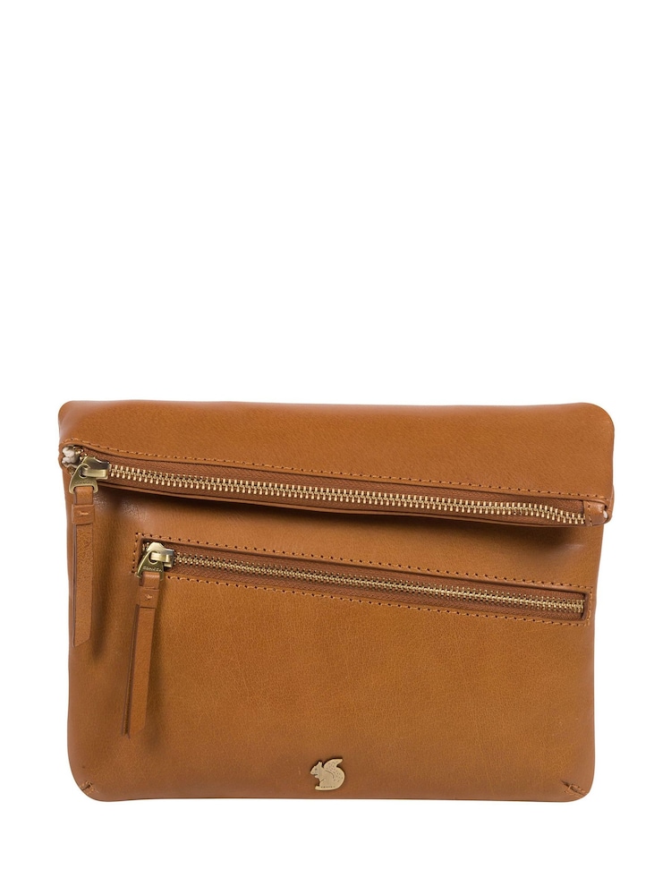 Conkca Flare Leather Clutch Bag - Image 1 of 6 Conkca Flare Leather Clutch Bag - Image 1 of 6