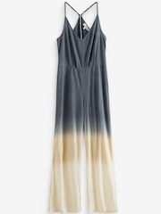 Grey/ Cream Ombré Tie Dye Strappy Jumpsuit - Image 5 of 5