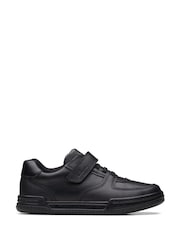 Clarks Black Multi Fit Leather Fawn Lay Kids Shoes - Image 1 of 7
