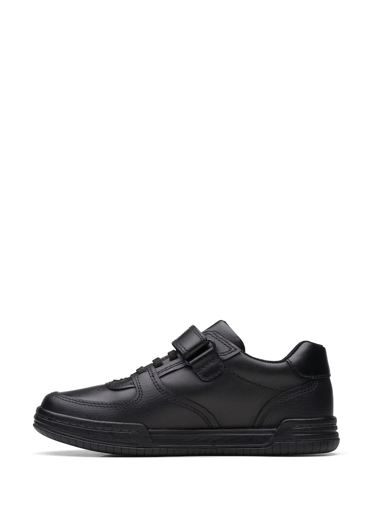 Clarks Black Multi Fit Leather Fawn Lay Kids Shoes - Image 2 of 7