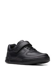Clarks Black Multi Fit Leather Fawn Lay Kids Shoes - Image 3 of 7