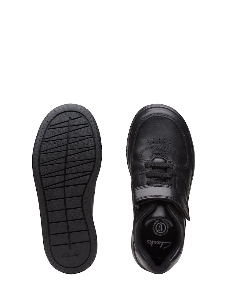 Clarks Black Multi Fit Leather Fawn Lay Kids Shoes - Image 7 of 7