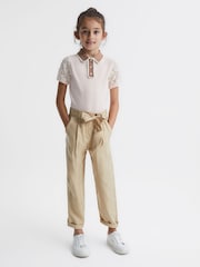 Reiss Pink Eliza 9-12 yrs Lace Back Polo - Image 1 of 6