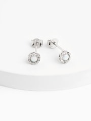 Sterling Silver Opal Sparkle Stud Earrings - Image 3 of 3