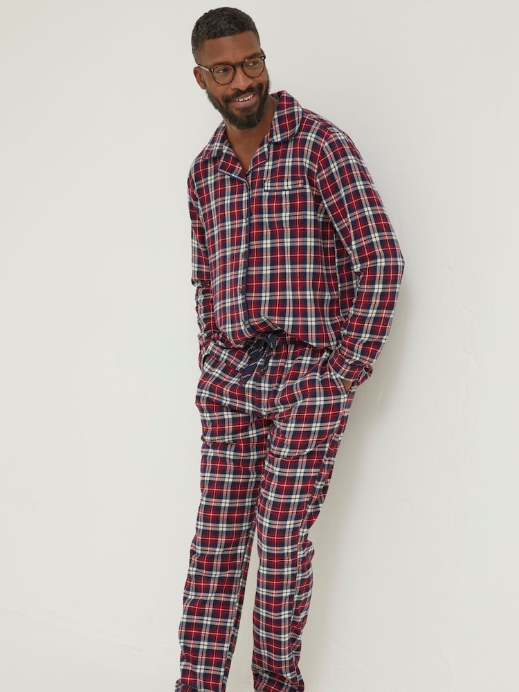 FatFace Red Family Check Pyjama Bottoms - Image 1 of 4 FatFace Red Family Check Pyjama Bottoms - Image 1 of 4