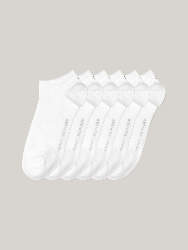 Tommy Hilfiger White Mens Sneaker Socks 6 Pack - Image 2 of 4