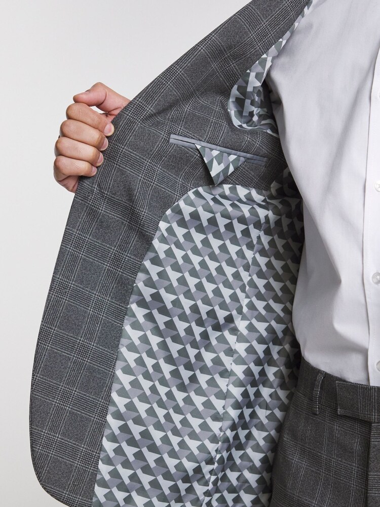 Jacamo Grey Pow Check Jacket - Image 4 of 4