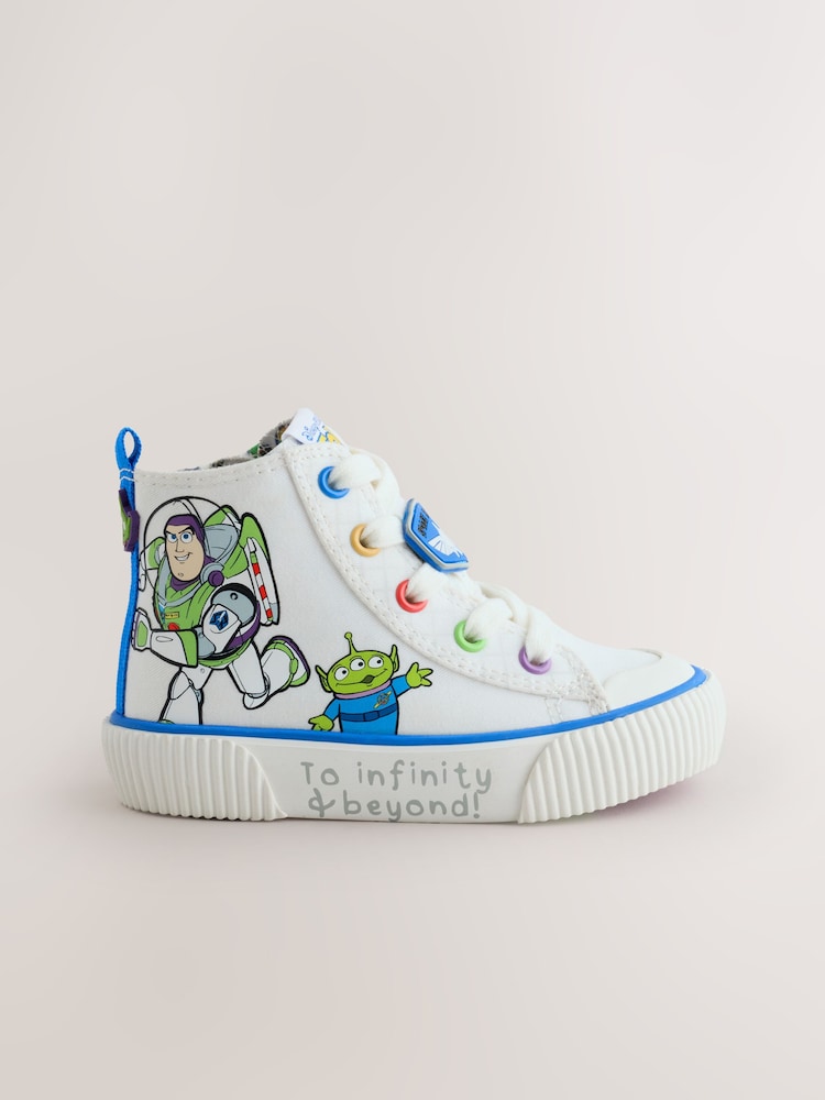 White Toy Story Lace up Hi-Top Trainers - Image 2 of 6 White Toy Story Lace up Hi-Top Trainers - Image 2 of 6