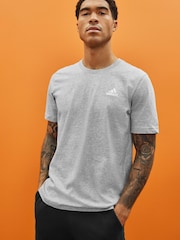 adidas Grey Essentials Single Jersey Embroidered Small Logo 100% Cotton T-Shirt - Image 1 of 5