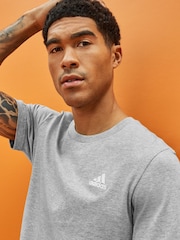 adidas Grey Essentials Single Jersey Embroidered Small Logo 100% Cotton T-Shirt - Image 4 of 5