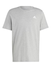 adidas Grey Essentials Single Jersey Embroidered Small Logo 100% Cotton T-Shirt - Image 5 of 5