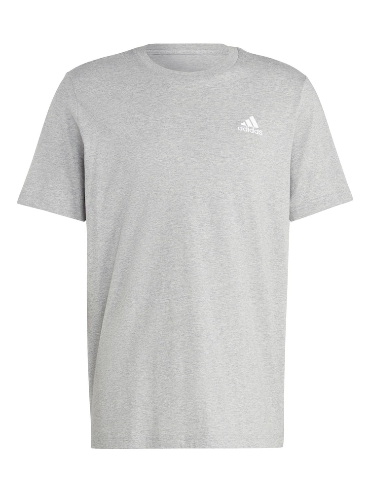 adidas Grey Essentials Single Jersey Embroidered Small Logo 100% Cotton T-Shirt - Image 5 of 5