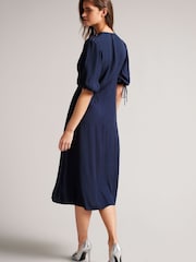 Ted Baker Blue Jillia Asymmetric Tie Midi Dress - Image 2 of 5