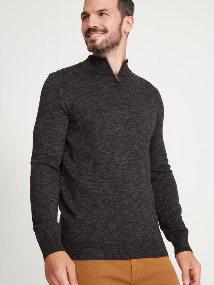 M&Co Grey Half Zip Knit Jumper - Image 2 of 5