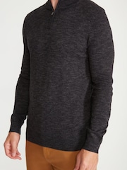 M&Co Grey Half Zip Knit Jumper - Image 4 of 5