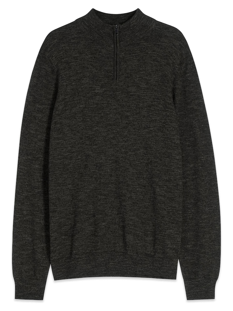 M&Co Grey Half Zip Knit Jumper - Image 5 of 5