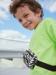 Green/Black Checkerboard Bumbag Short Sleeve T-Shirt And Shorts Set (3mths-7yrs) - Image 4 of 6