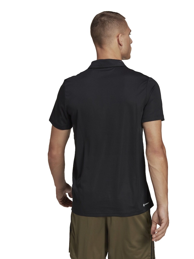 adidas Black Train Essentials Training Polo Shirt - Image 2 of 7 adidas Black Train Essentials Training Polo Shirt - Image 2 of 7