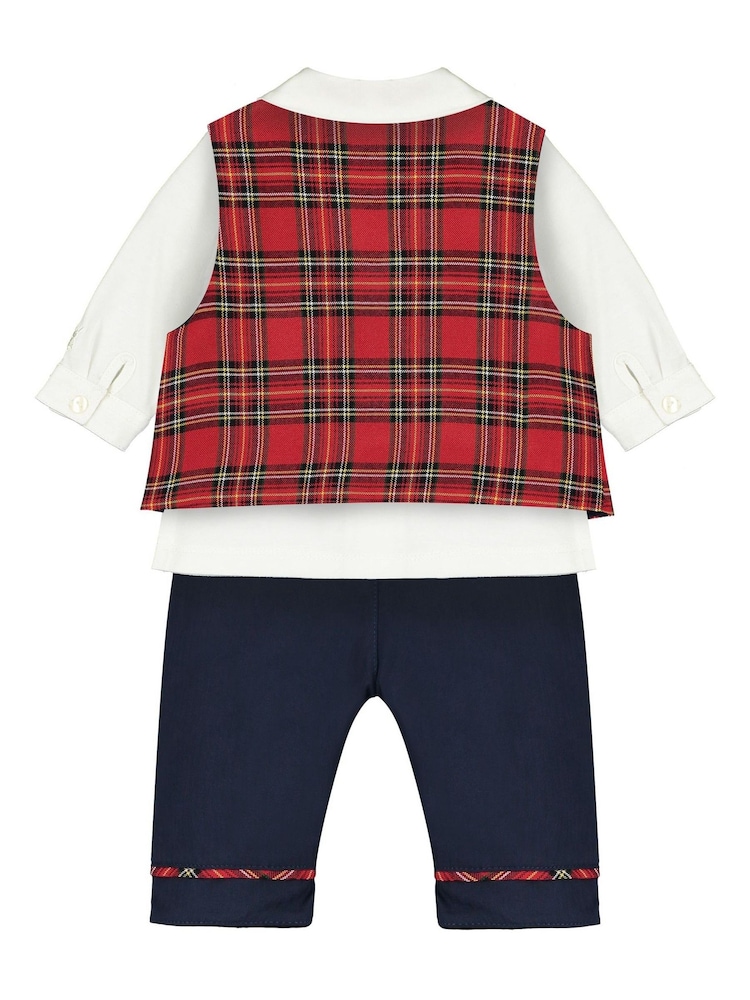 Emile Et Rose Shirt Trousers And Tartan Waistcoat 100% Cotton Christmas Set - Image 3 of 5