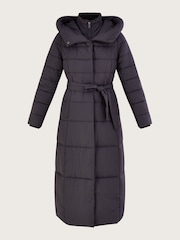 Monsoon Grey Flossy Funnel Hood Maxi Padded Coat - Image 3 of 3