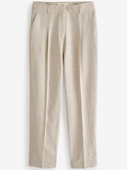 Natural Check Taper Leg Trousers With Linen - Image 3 of 3