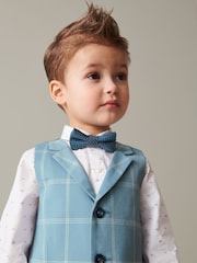 Vérification bleue - Ensemble gilet avec chemises et nœud cravate (3mois-7ans) - Image 4 de 6