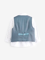 Vérification bleue - Ensemble gilet avec chemises et nœud cravate (3mois-7ans) - Image 6 de 6