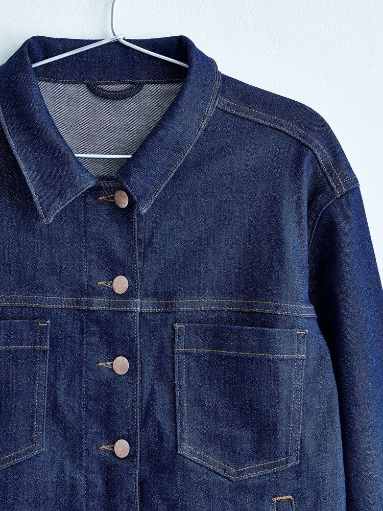 70s Blue Own. Crop Western Denim Jacket - Image 3 of 6
