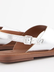 Silver Regular/Wide Fit Forever Comfort® Crossover Leather Sandals - Image 5 of 6