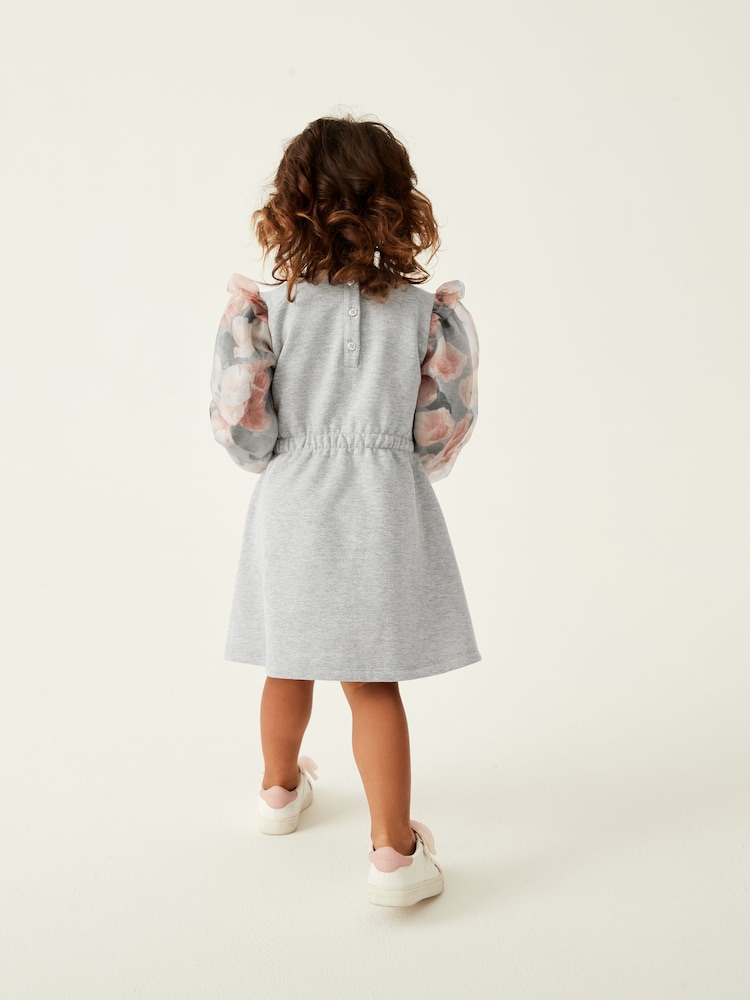 Baker by Ted Baker (0-13yrs) Grey Organza Sweat Dress - Image 2 of 9