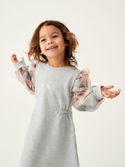 Baker by Ted Baker (0-13yrs) Grey Organza Sweat Dress - Image 4 of 9